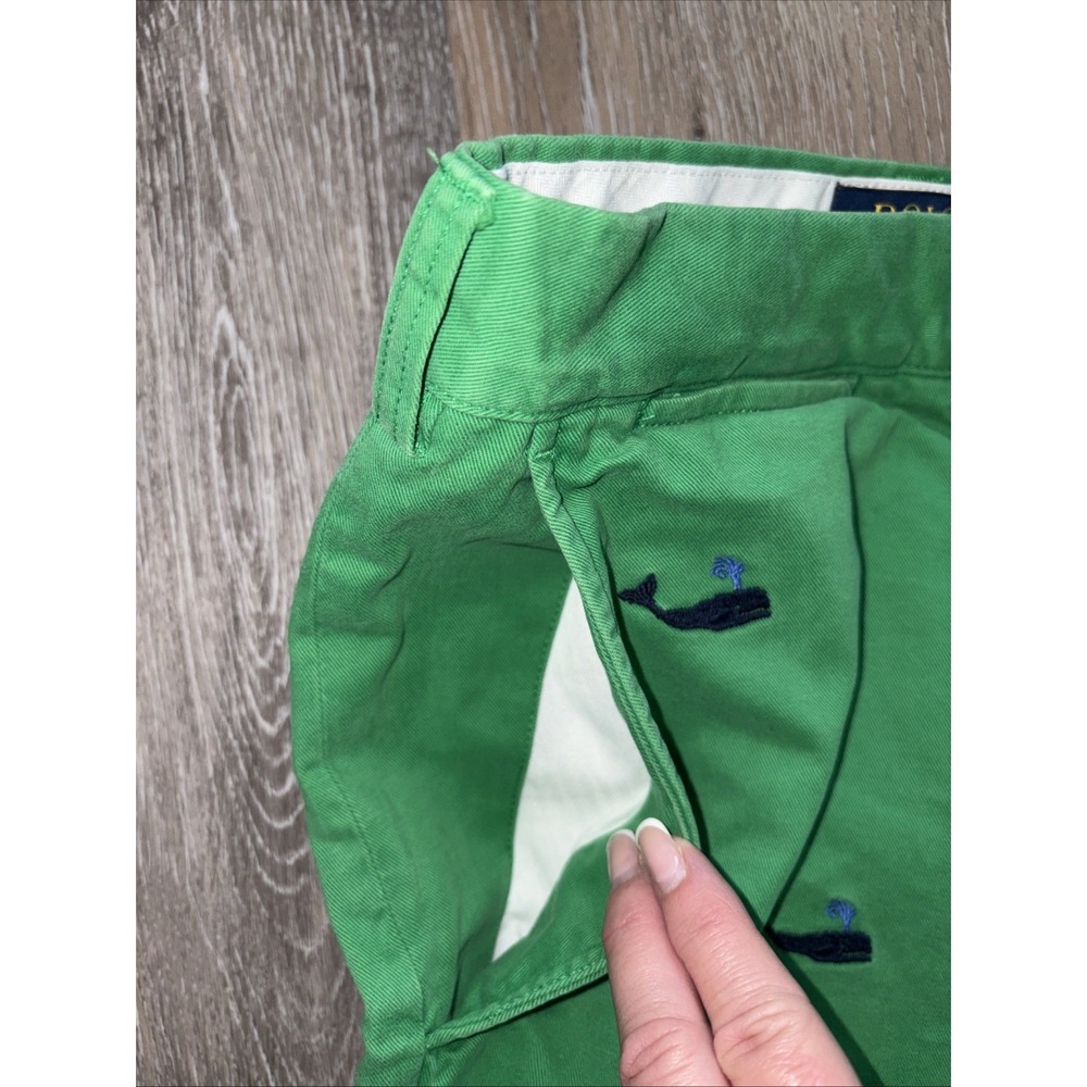 Polo Ralph Lauren Whale Embroidered Shorts Men Size 44B/44G Green Preppy - Picture 4 of 12